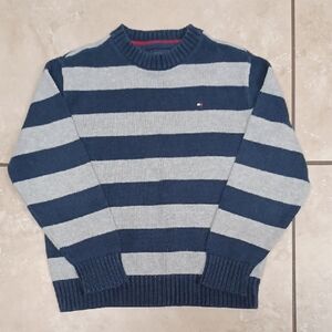 Tommy Hilfiger Boy's Navy and Gray Crewneck Sweater, Size 4